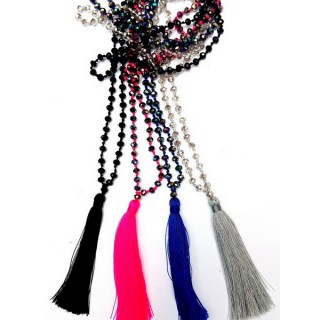 shipping free 50 pieces of necklaces tassels crystal bead long strand